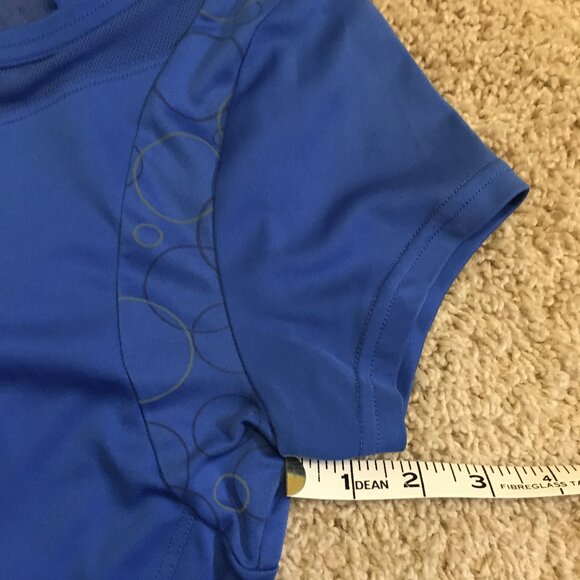 Avia Sleek Blue Bubble Print + Mesh Workout Tee - Picture 16 of 16